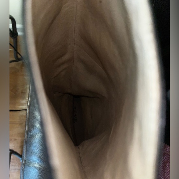 Michael Kors Women’s Silver Studded Black Leather Knee High Boots - Picture 6 of 8